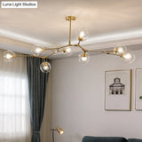 Modern Glass Chandelier For Living Room- Branching Suspension Light