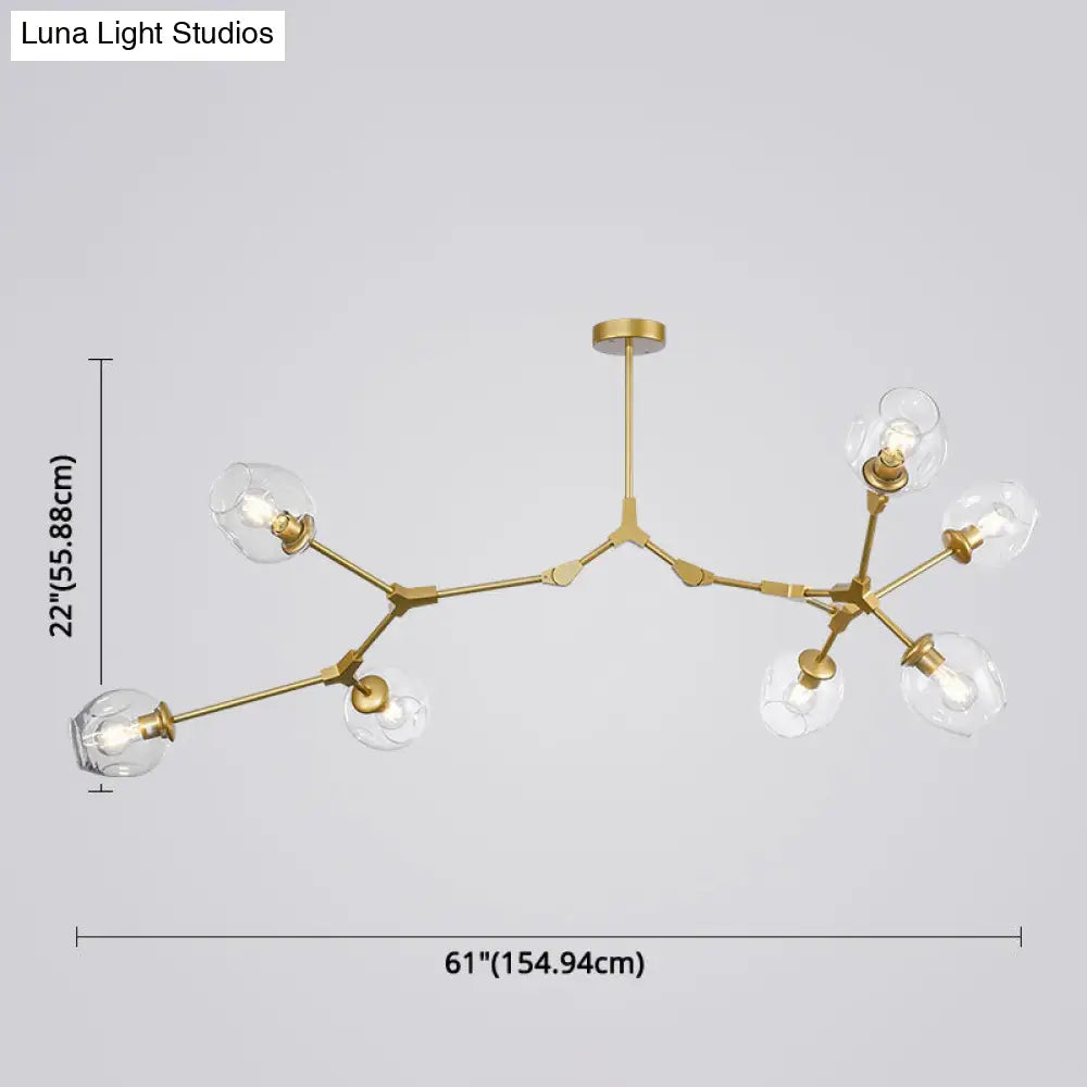 Modern Glass Chandelier For Living Room- Branching Suspension Light