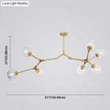 Modern Glass Chandelier For Living Room- Branching Suspension Light