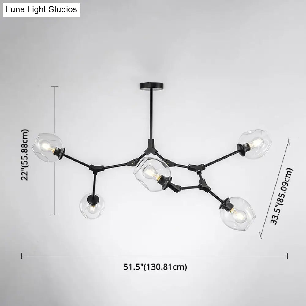 Modern Glass Chandelier For Living Room- Branching Suspension Light