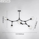 Modern Glass Chandelier For Living Room- Branching Suspension Light