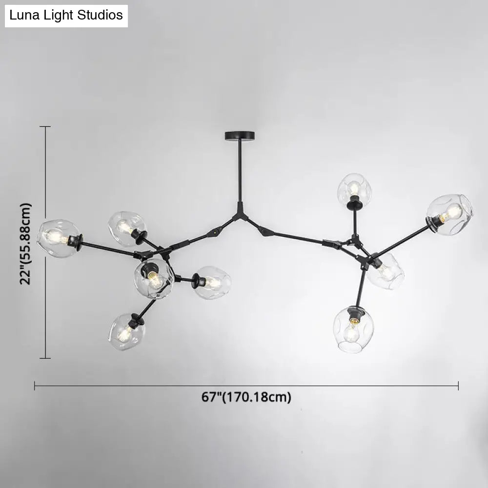 Modern Glass Chandelier For Living Room- Branching Suspension Light