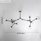 Modern Glass Chandelier For Living Room- Branching Suspension Light