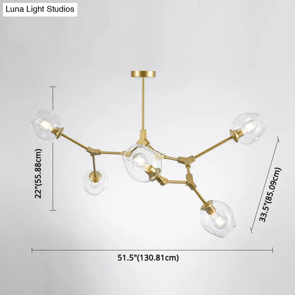 Modern Glass Chandelier For Living Room- Branching Suspension Light