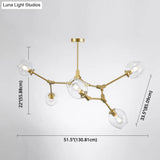 Modern Glass Chandelier For Living Room- Branching Suspension Light