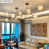 Modern Glass Chandelier For Living Room- Branching Suspension Light