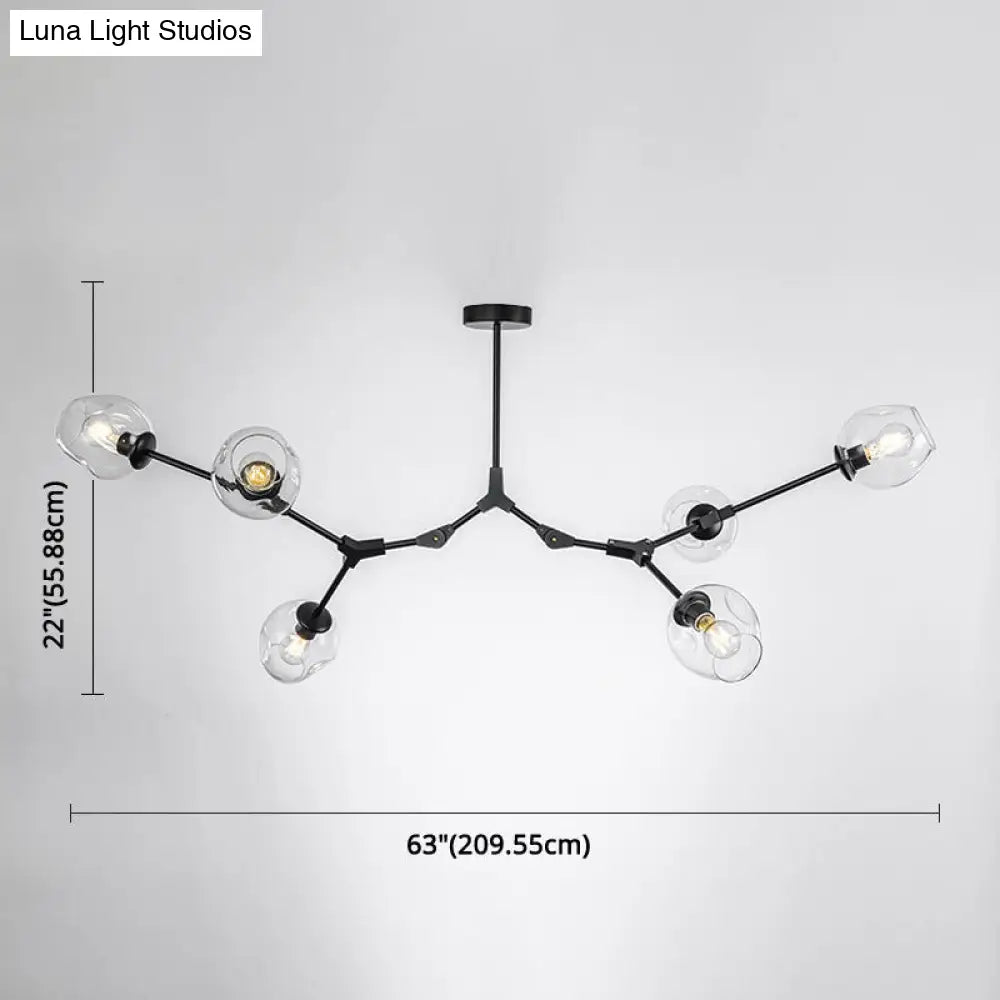 Modern Glass Chandelier For Living Room- Branching Suspension Light