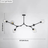 Modern Glass Chandelier For Living Room- Branching Suspension Light