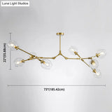 Modern Glass Chandelier For Living Room- Branching Suspension Light