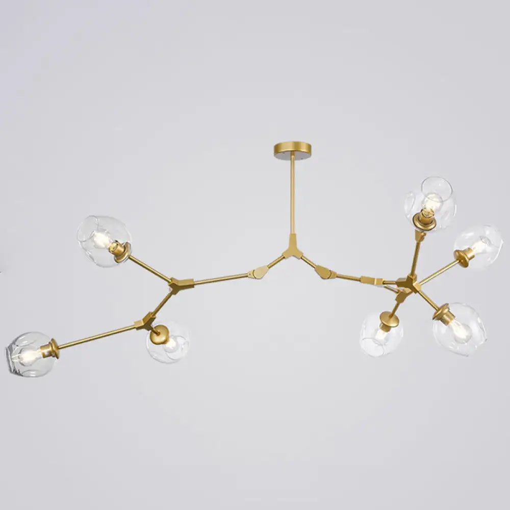 Modern Glass Chandelier For Living Room- Branching Suspension Light 7 / Gold