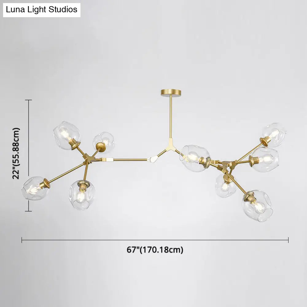 Modern Glass Chandelier For Living Room- Branching Suspension Light