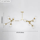 Modern Glass Chandelier For Living Room- Branching Suspension Light