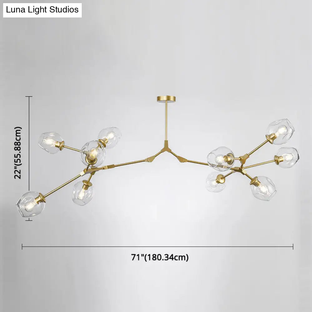 Modern Glass Chandelier For Living Room- Branching Suspension Light