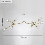 Modern Glass Chandelier For Living Room- Branching Suspension Light