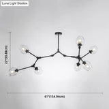 Modern Glass Chandelier For Living Room- Branching Suspension Light