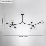 Modern Glass Chandelier For Living Room- Branching Suspension Light