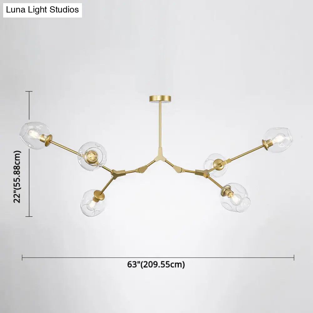 Modern Glass Chandelier For Living Room- Branching Suspension Light
