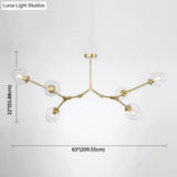 Modern Glass Chandelier For Living Room- Branching Suspension Light