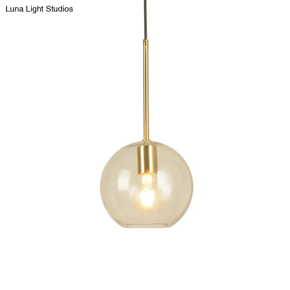 Modern Glass Globe Pendant Light - 1 Head 8’’/12’’ Wide - Stylish Dining Room Hanging Lamp Kit