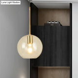 Modern Glass Globe Pendant Light - 1 Head 8’’/12’’ Wide - Stylish Dining Room Hanging Lamp Kit