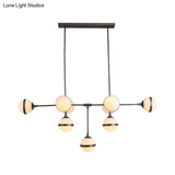 Modern Glass Orb Chandelier With 9-Silver/Gold Finish Heads - Perfect Island Lighting For