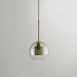Modern Glass Pendant Lamp With Geometric Design And Mesh Guard Clear / Globe