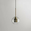 Modern Glass Pendant Lamp With Geometric Design And Mesh Guard Clear / Globe