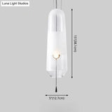 Modern Glass Pendant Light For Bedroom - Cylindrical Design Hanging Fixture