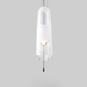 Modern Glass Pendant Light For Bedroom - Cylindrical Design Hanging Fixture Clear