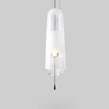 Modern Glass Pendant Light For Bedroom - Cylindrical Design Hanging Fixture Clear