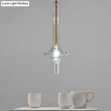 Modern Glass Pendant Light For Dining Room - 1-Light Hanging Lamp
