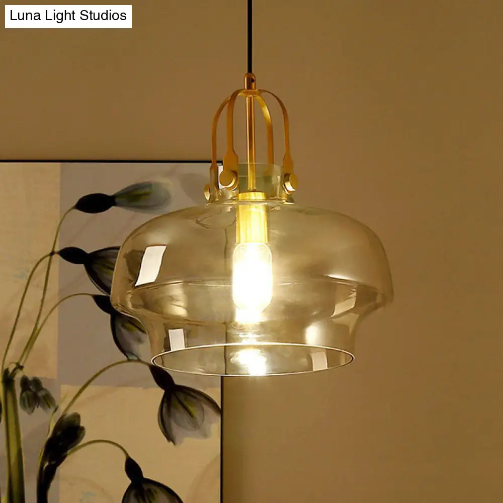 Modern Glass Pot-Shaped Pendant Light For Dining Room Ceiling