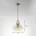 Modern Glass Pot-Shaped Pendant Light For Dining Room Ceiling Cognac