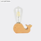 Modern Glass Shade Single Bulb Reading Lamp: Beige Sheep/Elephant/Cow Desk Lamp For Bedroom