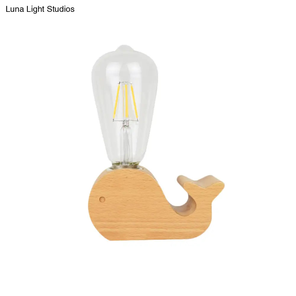 Modern Glass Shade Single Bulb Reading Lamp: Beige Sheep/Elephant/Cow Desk Lamp For Bedroom