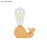 Modern Glass Shade Single Bulb Reading Lamp: Beige Sheep/Elephant/Cow Desk Lamp For Bedroom