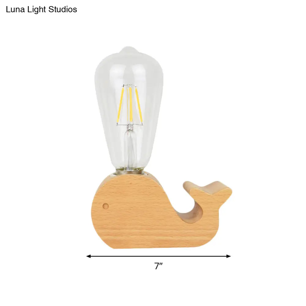 Modern Glass Shade Single Bulb Reading Lamp: Beige Sheep/Elephant/Cow Desk Lamp For Bedroom