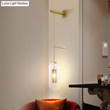 Modern Glass Wall Lamp With Brass Sconce And Mesh Guard
