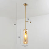 Modern Glass Wall Lamp With Brass Sconce And Mesh Guard Amber / Straight