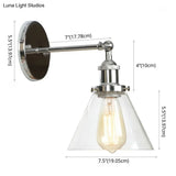 Modern Glass Wall Sconce Light For Indoor Décor - Single Fixture With Transparent Shade