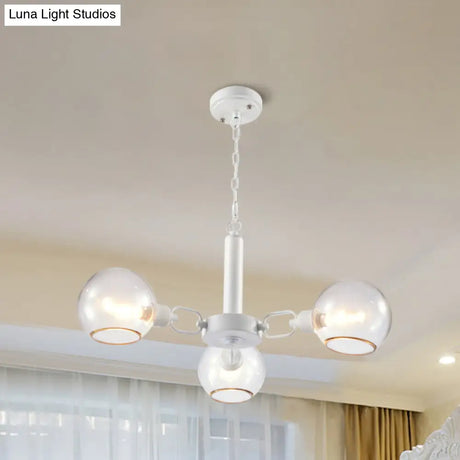 Modern Globe Chandelier: Black/Gold/White | 3/6 Light Pendant For Living Room