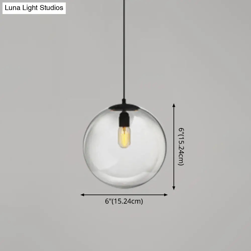 Modern Globe Pendant Light: Simple Glass Fixture For Restaurants