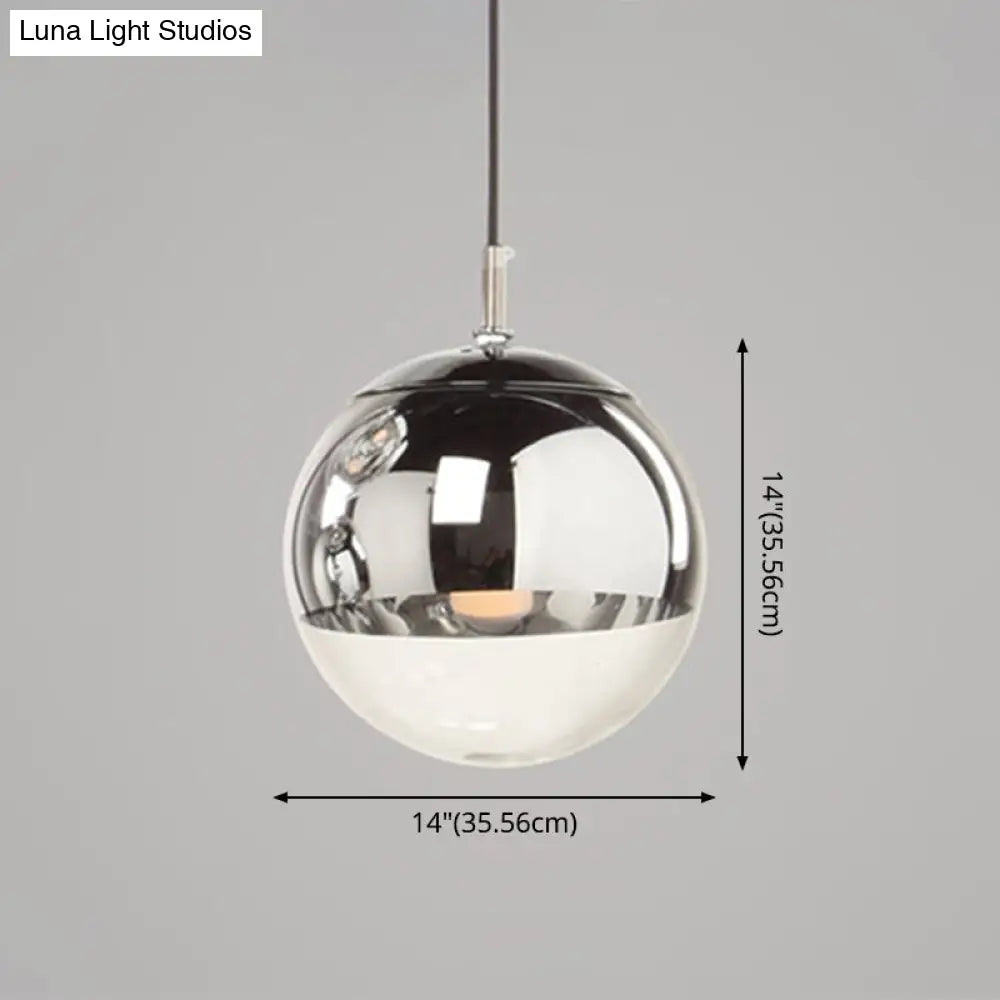 Modern Globe Pendant Light: Simple Glass Fixture For Restaurants