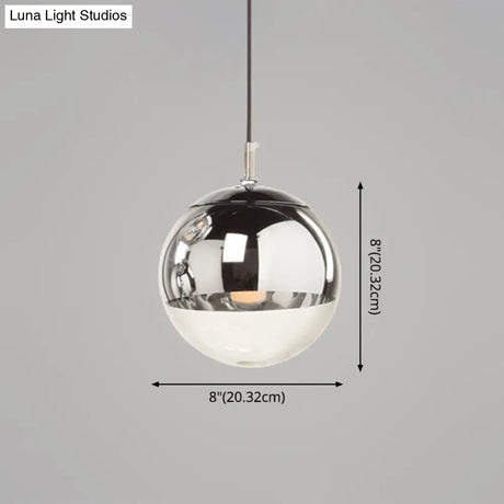 Modern Globe Pendant Light: Simple Glass Fixture For Restaurants