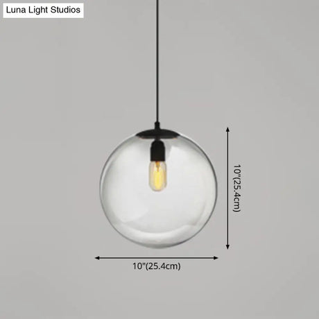 Modern Globe Pendant Light: Simple Glass Fixture For Restaurants