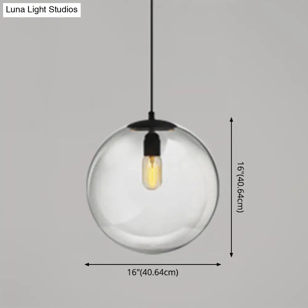Modern Globe Pendant Light: Simple Glass Fixture For Restaurants