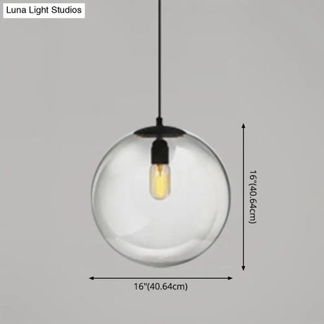 Modern Globe Pendant Light: Simple Glass Fixture For Restaurants