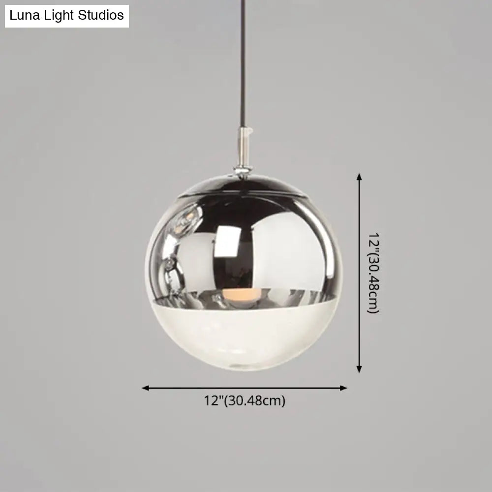 Modern Globe Pendant Light: Simple Glass Fixture For Restaurants