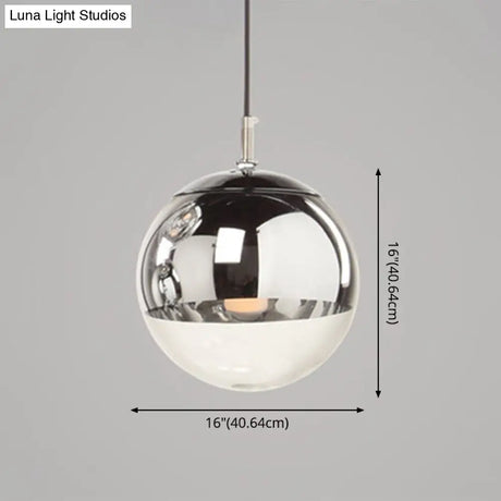 Modern Globe Pendant Light: Simple Glass Fixture For Restaurants