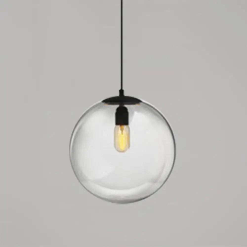 Modern Globe Pendant Light: Simple Glass Fixture For Restaurants Clear / 16